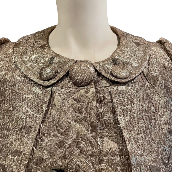 NEW Gold Brocade Retro Overcoat - Picture 3 of 13